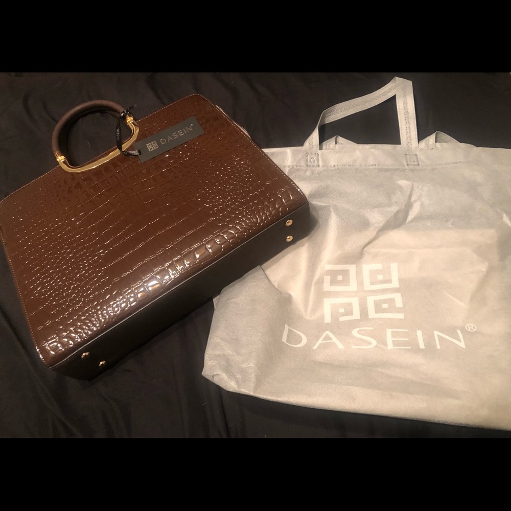 Chocolate Brown Dasein Faux Leather Purse and Tote